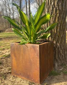 Modern Square Rustic Metal <b>Planters</b> Outdoor Industrial Style Freestanding Container Pots - Product Image 5