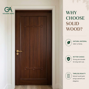 Panel Decorativo para Puerta con Ranuras Interiores de Madera Sólida Tradicional GA-15S para Proyectos del Hogar OEM y ODM - Product Image 2