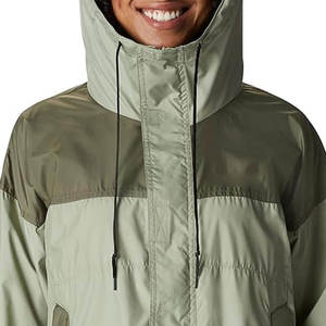 Veste coupe-vent à capuche légère pour femme, manches longues, style utilitaire color block, fermeture éclair, vêtement d'extérieur printemps - Product Image 2