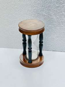 Reloj de arena de madera hecho a mano de 7'' con arena rosa |   Decoración de Mesa para Fiesta de Cumpleaños con Diseño de Cruz de Ángel Rústico - Product Image 5