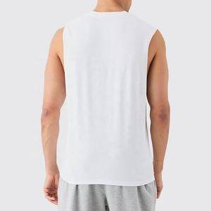 เสื้อยืดออกกำลังกายสำหรับผู้ชายเสื้อยืดแขนกุดผ้าคอตตอน180 GSM กำหนดเองได้ - Product Image 2