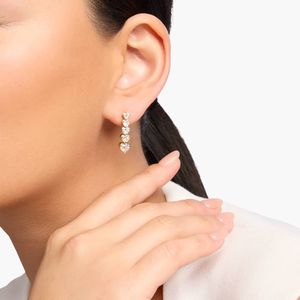 ต่างหูเพชรทรงหัวใจทองคำ 14K แบบหยดน้ำ เพชรเพาะเลี้ยงในห้องปฏิบัติการ - Product Image 2