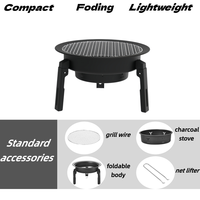 Barbecue rond miniature en acier inoxydable, barbecue au charbon de bois, foyer extérieur, barbecue de table pour la maison et les fêtes
