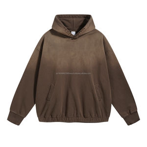 Pull 100% coton pour hommes en détresse, sweat à capuche de luxe, poids lourd, sweat à capuche lavé à l'acide, grande taille, sweat à capuche pour hommes - Product Image 1