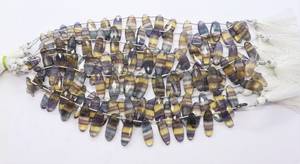 Perles de fluorite naturelle facettées de forme fantaisie, 9 pouces, perles de fluorite ovales multicolores, perles de fluorite pour la création de bijoux - Product Image 6