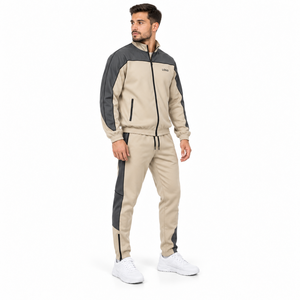 <b>Zip</b> Pockets Men's Training Tracksuit Hooded Drawstring Closure Eco-Friendly Cotton Workout Bulk Wholesale OEM Apparel Supplier - Product Image 2