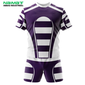 Maillot respirant sublimé pour hommes, uniforme de rugby professionnel, ensemble short de match en forme de V et short de performance robuste - Product Image 1