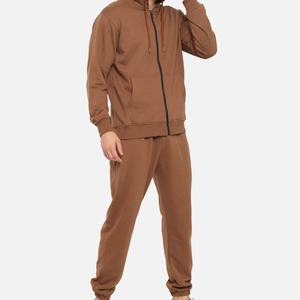 Ensemble de survêtement personnalisé pour homme en molleton de coton avec fermeture éclair, vente en gros, sweat à capuche zippé intégral et pantalon de jogging, vêtements de sport décontractés chauds, marque privée OEM - Product Image 4