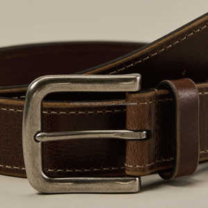 Ceinture décontractée pour hommes de haute qualité en cuir véritable avec double couture boucle en alliage solide en gros ceintures en cuir véritable pour jean - Product Image 3