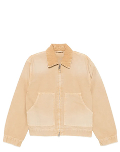 2026 Customized High Class Men's Beige Canvas Racer <b>Jacket</b> <b>With</b> <b>Zipper</b> Closure And <b>Pockets</b> Casual Autumn Wear Cheap Price - Product Image 1
