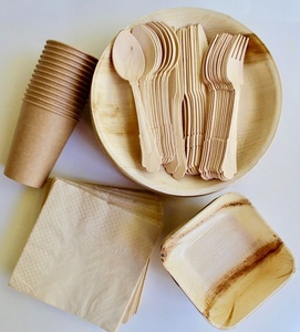 Premium <b>Disposable</b> Palm Leaf Dinner <b>Plates</b> 5 Inches Round Dishwasher Safe Biodegradable Eco-Friendly Catering <b>Plates</b> for Party - Product Image 1