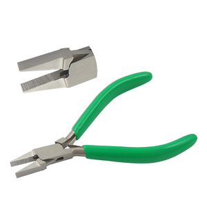 Pince plate en acier inoxydable 125 mm à mâchoires dentelées, poignées en PVC à ressort, outils de sertissage pour la pêche, la bijouterie et le bricolage, pour la manipulation des fils - Product Image 1