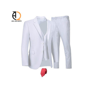 Costume d'affaires orange pour homme, coupe ajustée, simple boutonnage, col à revers, mélange polyester-laine, infroissable - Product Image 6