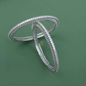 18K Gold Plated CZ Number Bangles Trendy Beaded Bracelets for Women - Product Image 3