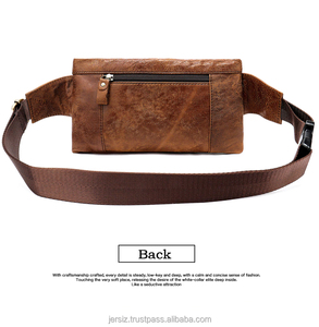 Genuine Leather Unisex Vintage Waist Packs Fanny Pack Belt Phone Bags Travel Small Waist Bags Adjustable Strap Zipper Closure - Product Image 4