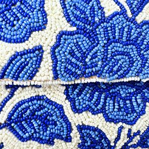 Blue Floral Beaded Shoulder <b>Bag</b> Embroidered Single Strap Handbag Portable Small Personal Item for Daily Travel - Product Image 6