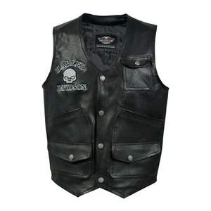 Gilet en cuir Harley Davidson Skull - Gilet en cuir authentique pour motards - Product Image 3