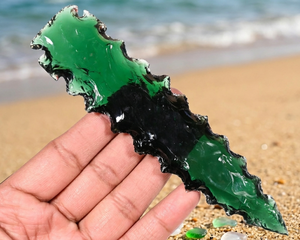 Obsidiana Decorativa de Cristal Verde, Escultura de Piedra Decorativa para el Hogar, Hecha a Mano, Regalo Energético de Feng Shui, Coleccionable - Product Image 4