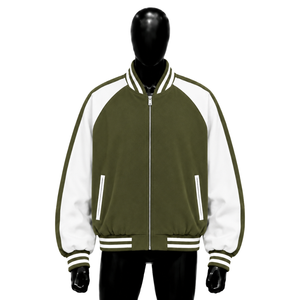 NUEVA Chaqueta Varsity de Lana Verde Oliva para Hombre, Chaqueta Bomber de Béisbol de Alta Calidad con Logotipos Personalizados, Estilo Urbano, Moda de Invierno - Product Image 1