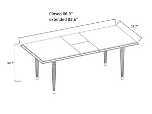 Modern Luxury Solid Teak <b>Wood</b> <b>Dining</b> Room Set <b>Extendable</b> 6 Chairs Rectangle <b>Table</b> Contemporary Villa Apartment Entry Home - Product Image 6