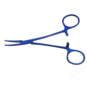 Pinces à moustiques 4,5 pouces en acier inoxydable bleu courbées, instruments manuels de rhinoplastie et de chirurgie ORL, outils de qualité certifiés CE - Product Image 2