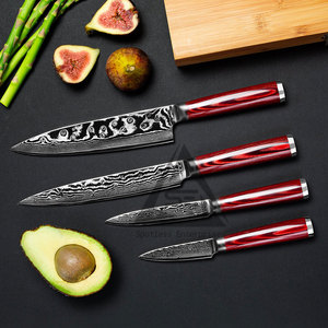 Juego de Cuchillos de Chef Damasco Hechos a Mano de Alta Calidad con Hojas de Acero de 67 Capas, Mangos de Madera, Diseño para Diestros - Product Image 5
