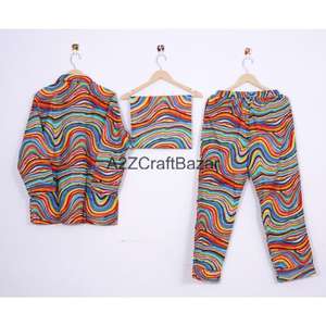 Ensemble de vêtements de nuit d'hiver romantique de luxe pour femmes, nouveau design, pyjama en coton doux et lisse, vêtements de nuit longs - Product Image 4