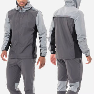 Ensemble de jogging d'été personnalisé à capuche unisexe, veste coupe-vent imperméable en coton, survêtement de sport léger, décontracté et uni - Product Image 1