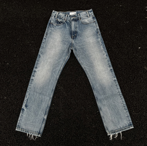 Pantalon en jean vintage délavé pour homme, style crayon, effet moustaches, tendance - Product Image 3