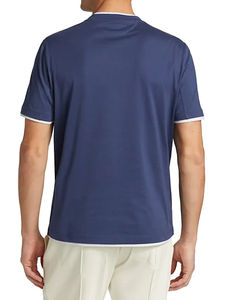 Camisetas de Manga Corta para Hombre, 100% Algodón, Estampadas, Talla Grande, Cuello con Ribete en Contraste, Bolsillo en el Pecho, Diseño de Logotipo Personalizado, OEM, Estilo Urbano - Product Image 6