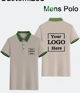 Black Solid Cotton Knitted for Shirt Men Breathable Short Sleeve Work Custom Logo Printing Digital Printing OEM/ODM Service - Product Image 1