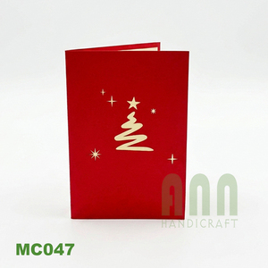 High Quality Custom Printed 3D Pop-Up 'Thank You' Christmas Tree Greeting <b>Cards</b> Perfect Souvenir Birthdays Love Hot Stamping UV - Product Image 4