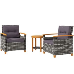 Conjunto de Muebles de Terraza Gris para Exteriores, Juego de Jardín para Vivir al Aire Libre - Product Image 5