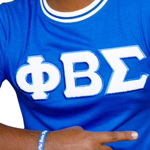 Phi Beta Sigma Royal <b>White</b> Chenille T Shirt Mens Greek Letter <b>Tee</b> Premium Fraternity Apparel Short Sleeve Classic Fit - Product Image 4