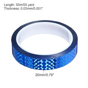 Ruban adhésif holographique réfléchissant bleu pour projets de bricolage, d'artisanat, d'emballage cadeau et de décoration, adhésif imperméable - Product Image 3