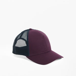 Unisex Mesh Trucker <b>Hat</b> 6-Panel Adjustable Cap Casual Spring <b>Summer</b> Purple and Navy Breathable Fabric - Product Image 5