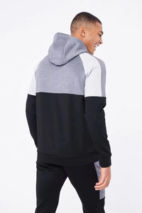 Ensemble de survêtement sportif pour homme, sweat-shirt à capuche 2 en 1 à séchage rapide, manches longues, fermeture éclair sur le devant, polyester et coton légers pour l'automne - Product Image 3