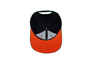 Custom Green <b>Snapback</b> <b>Cap</b> With Orange Embroidery 6-Panel Street Style Crafted in Vietnam Factory High Quality Casual Apparel - Product Image 4