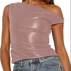 Top de Cuero para Mujer, Fabricante OEM, Top Corto sin Mangas Personalizado, Suministro al por Mayor - Product Image 1