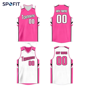 Camiseta de Baloncesto Sublimada Personalizada SPOFIT, Cuello en V, Sin Mangas, Malla 100% Poliéster, Nombre del Equipo y Número Impresos, Unisex para Adultos - Product Image 1