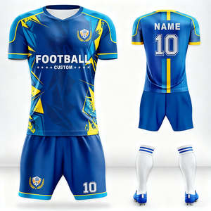 ชุดยูนิฟอร์มฟุตบอลผ้าแจ็คการ์ดน้ำหนักเบา ระบายอากาศได้ดี สำหรับฤดูร้อน ปรับแต่งได้ พร้อมโลโก้ทีม - Product Image 1