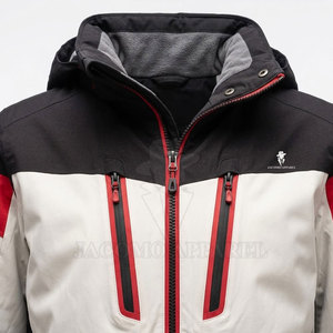 Chaqueta de esquí para hombre, transpirable e impermeable, para invierno, con capucha desmontable y tela resistente para uso en exteriores. - Product Image 3
