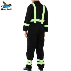 Combinaison de travail robuste en coton respirant avec coutures renforcées, vêtements de sécurité industrielle - Product Image 3