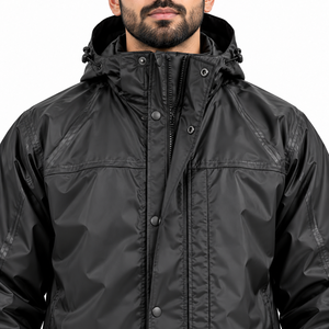 Traje Impermeable de Fábrica para Hombre, 2 Piezas, Chaqueta con Capucha y Pantalones, Ropa de Trabajo para Motocicleta, Etiqueta con Logotipo Personalizado, Proveedor OEM ODM - Product Image 5