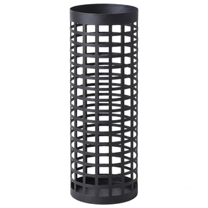 Porte-parapluies en métal perforé avec bordure en acier inoxydable, support autoportant pour parapluies de hall d'hôtel, étanche, usage commercial - Product Image 5