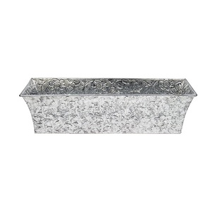 Galvanized <b>Planter</b> <b>Oblong</b> Shape Hammered Metal Iron Flower Pot and <b>Planter</b> Decorative Galvanized <b>Planter</b> - Product Image 2