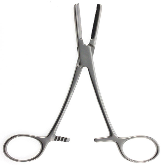 Hemostatic Clamp Straight Tissue Forceps Stainless Steel Surgical Instrument CE Certified Manual Use