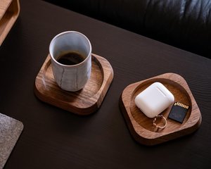 Personalized Coaster Wholesale Factory <b>Round</b> Square Blank Wood Coaster Custom Walnut Wooden Coasters for Drink Set Blank coaster - Product Image 6