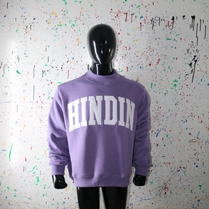 Sudadera de cuello alto con estampado hindi, morada, holgada, de punto, informal, unisex, estilo otoño, URBAN PRODUCTIONS - Product Image 6