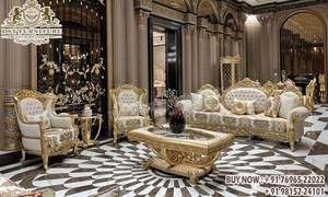 Juego de Sofás de Sala de Estar Estilo Turco Imperial, Colección de Sofás de Siete Plazas Estilo Maharaja Premium, Compre el Último Sofá de Madera de Teca en EE. UU. - Product Image 3